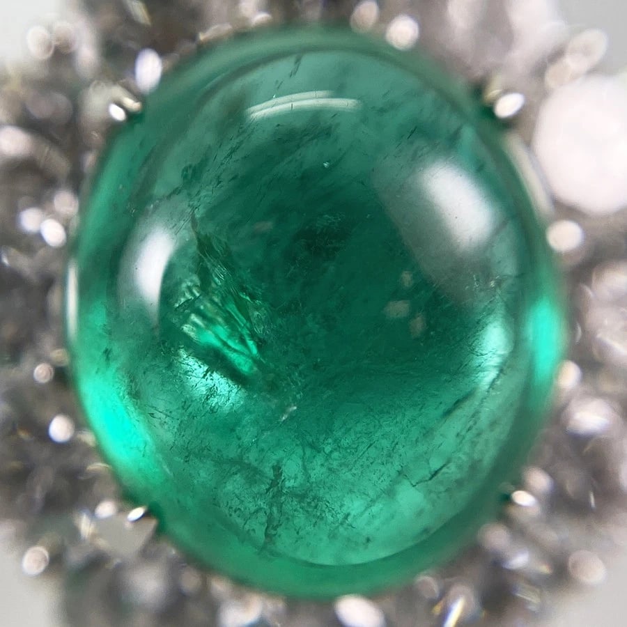 RING PLATINUM EMERALD DIAMOND - 5