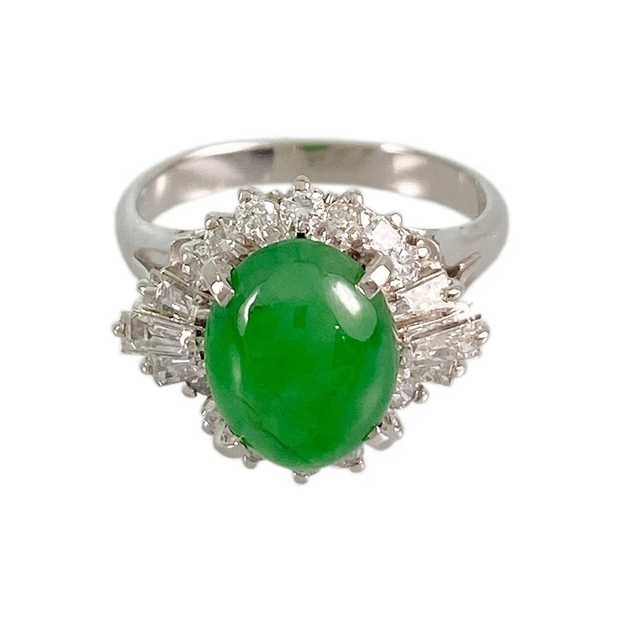 RING PLATINUM JADE DIAMOND - 2