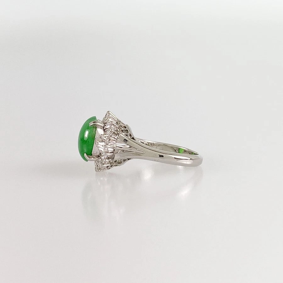 RING PLATINUM JADE DIAMOND - 3