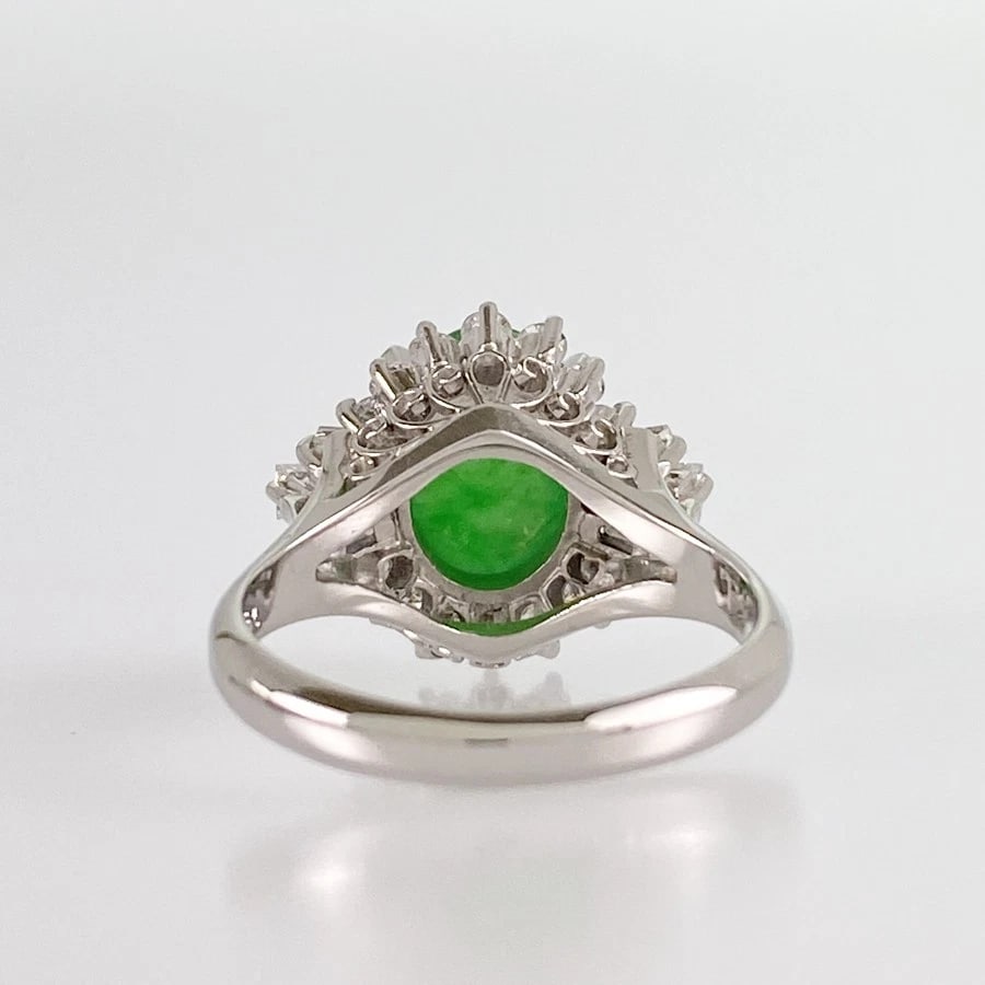 RING PLATINUM JADE DIAMOND - 4