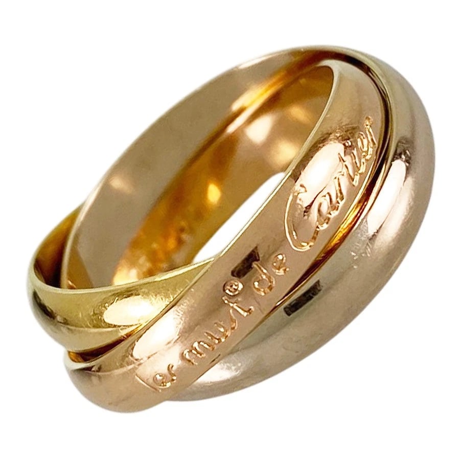 CARTIER TRINITY MM YELLOW GOLD RING: Cartier Trinity MM Yellow gold Ring Brand: Cartier Type/Style: Ring Material: 18K Yellow Gold 18K White Gold 18K Rose Gold Color: YG WG RG Size: US 5.5-6 Accessories: None Accessories Notice: When