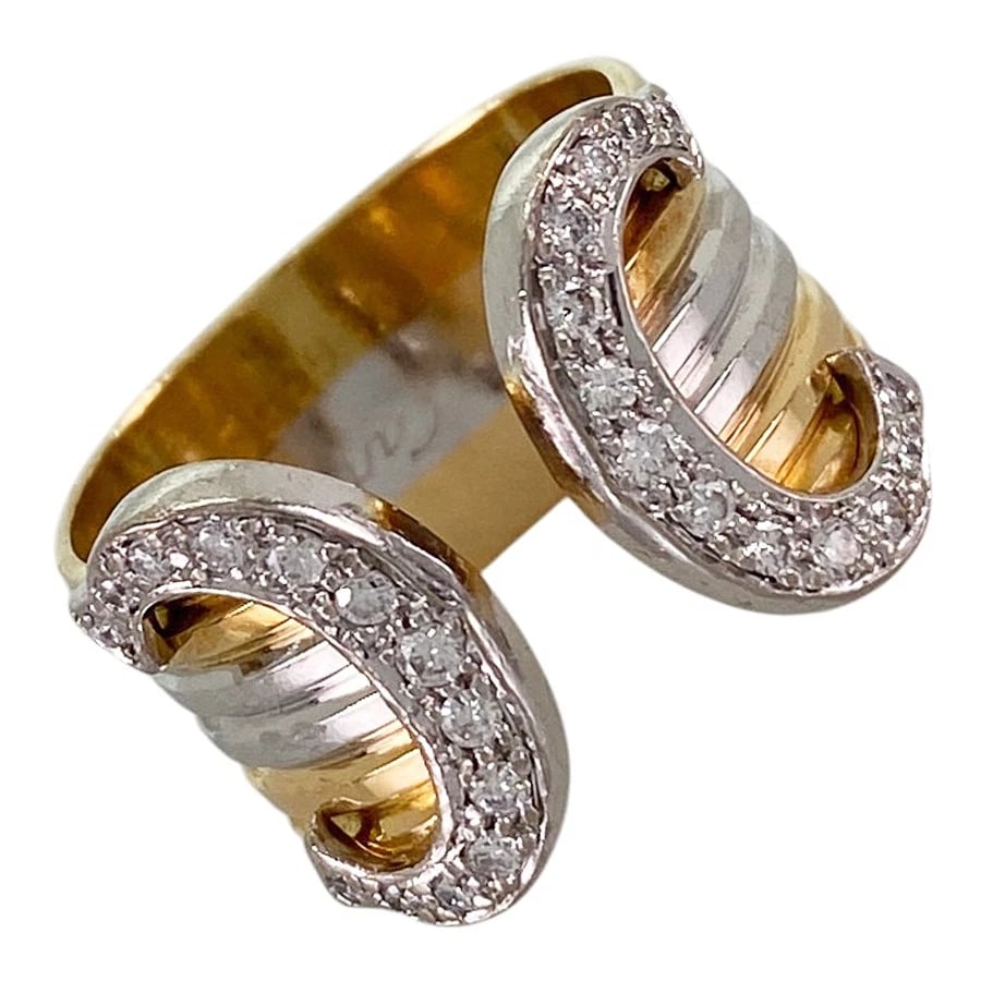 CARTIER TRINITY YELLOW GOLD DIAMOND RING: Cartier Trinity Yellow gold Diamond Ring Brand: Cartier Type/Style: Ring Material: 18K Yellow Gold 18K White Gold 18K Rose Gold Color: YG WG RG Size: US 5.5 Accessories: None Accessories Notice: When