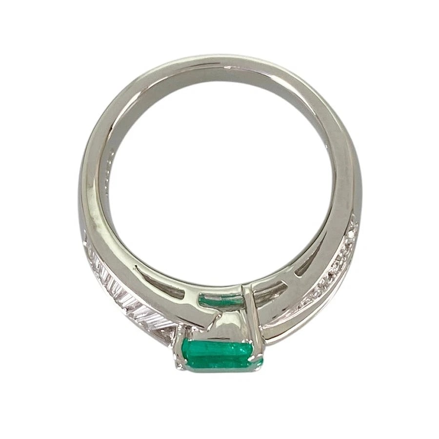 RING PLATINUM EMERALD DIAMOND - 3