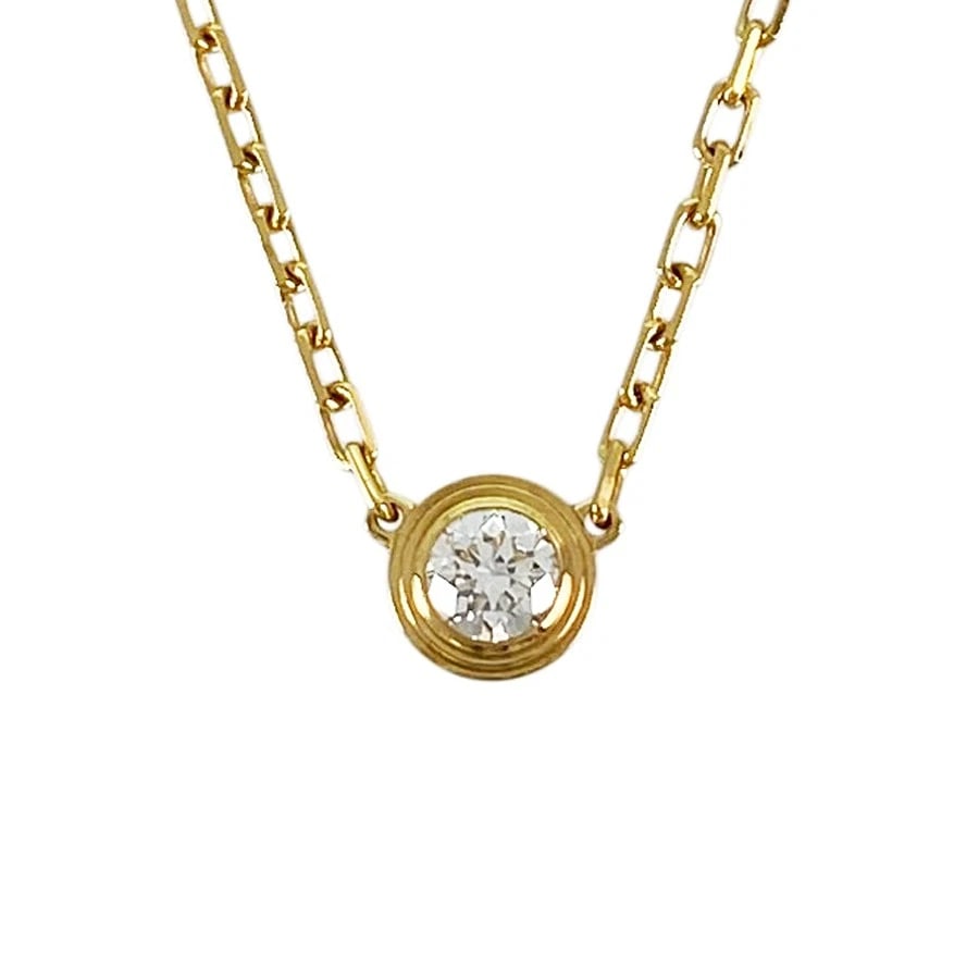CARTIER DAMOUR SM YELLOW GOLD DIAMOND NECKLACE: Cartier Damour SM Yellow gold Diamond Necklace Brand: Cartier Type/Style: Necklace Material: 18K Yellow Gold Color: Gold Size: Top size:4.6mmx4.6mm Necklace full length:40.5cm Accessories: None