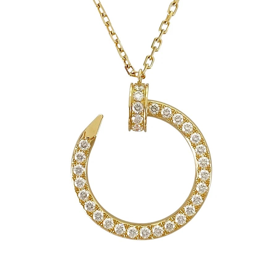 CARTIER JUSTE UN CLOU YELLOW GOLD DIAMOND NECKLACE: Cartier Juste un Clou Yellow gold Diamond Necklace Brand: Cartier Type/Style: Necklace Material: 18K Yellow Gold Color: Gold Size: Top size:22.8mmx18.7mm Necklace full length:40cm Accessories: None