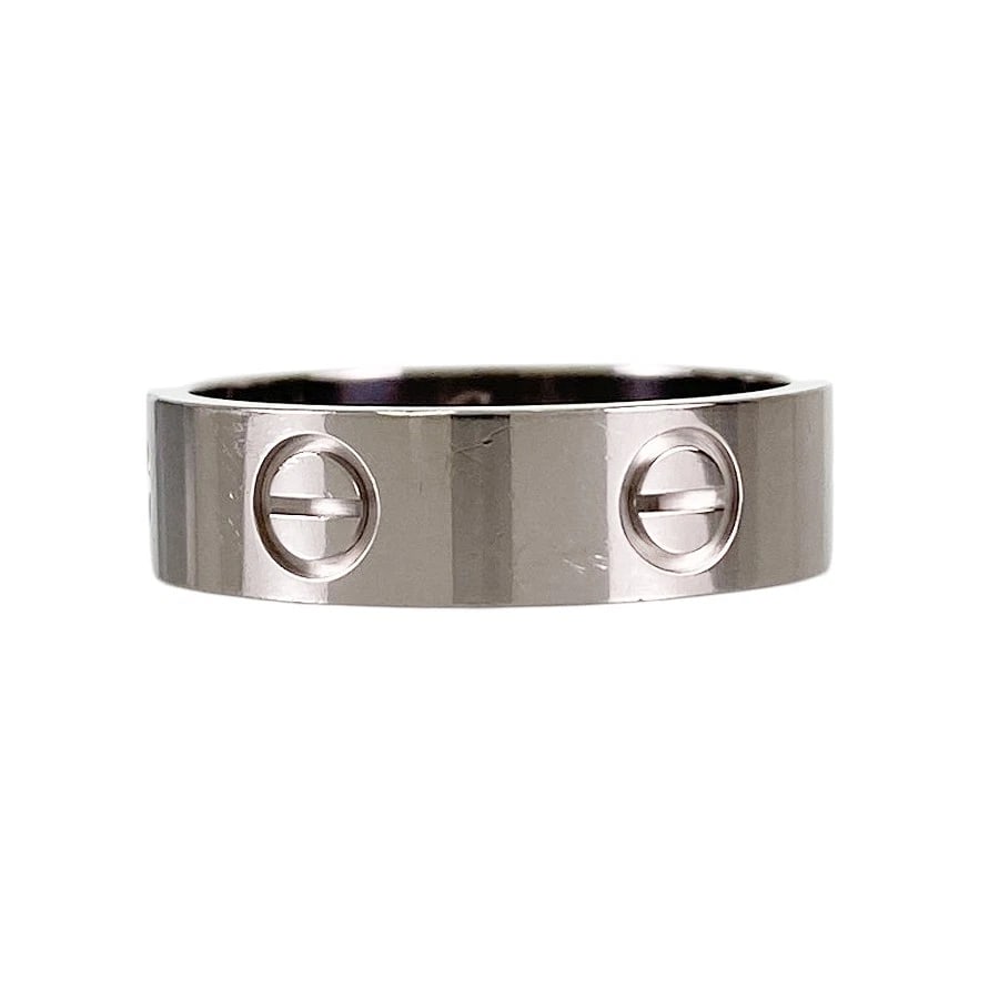 CARTIER LOVE WHITE GOLD RING: Cartier Love White gold Ring Brand: Cartier Type/Style: Ring Material: 18K White Gold Color: Silver Size: US 8 Accessories: None Accessories Notice: When purchasing pre-owned goods, please refer to