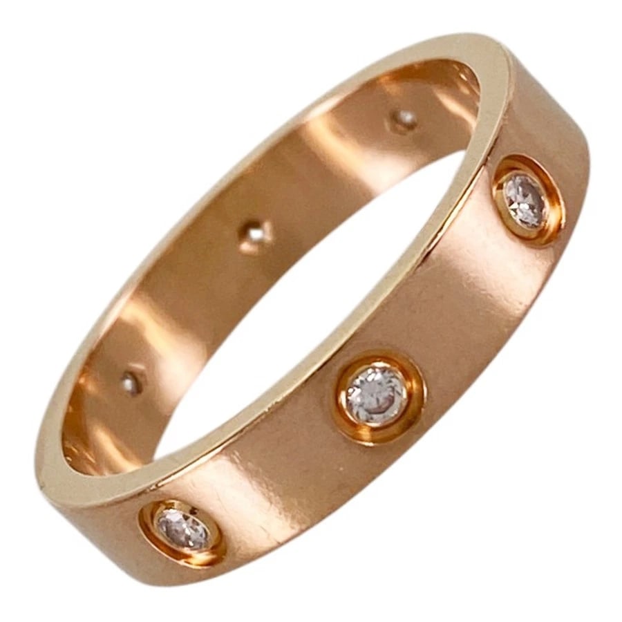 CARTIER MINI LOVE ROSE GOLD DIAMOND RING: Cartier Mini Love Rose gold Diamond Ring Brand: Cartier Type/Style: Ring Material: 18K Rose Gold Color: RG Size: US 7.5-8 Accessories: None Accessories Notice: When purchasing pre-owned goods, please