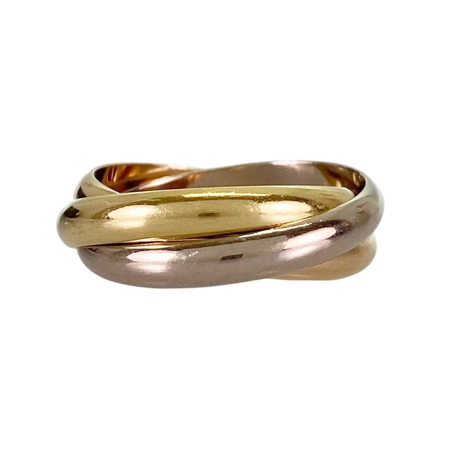 CARTIER TRINITY CLASSIC MODEL YELLOW GOLD RING: Cartier Trinity Classic model Yellow gold Ring Brand: Cartier Type/Style: Ring Material: 18K Yellow Gold 18K White Gold 18K Rose Gold Color: YG WG RG Size: US 10-10.5 Accessories: None Accessories