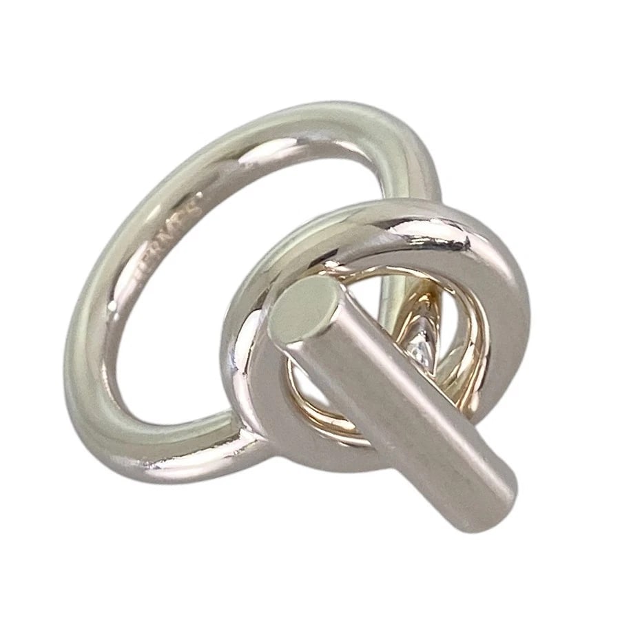 HERMES ECHAPPE SILVER RING: HERMES Echappe Silver Ring Brand: HERMES Type/Style: Ring Material: Silver 925 Color: Silver Size: US 6-6.5 Accessories: None Accessories Notice: When purchasing pre-owned goods, please refer to the