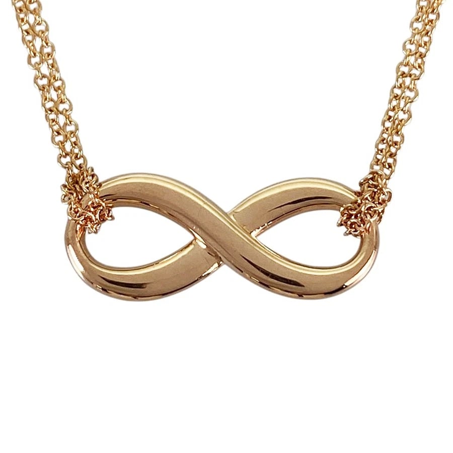 TIFFANY&CO. INFINITY ROSE GOLD NECKLACE: TIFFANY&Co. Infinity Rose gold Necklace Brand: TIFFANY&Co. Type/Style: Necklace Material: 18K Rose Gold Color: RG Size: Top size:8.2mmx20.1mm Necklace full length:42cm Accessories: None Accessories