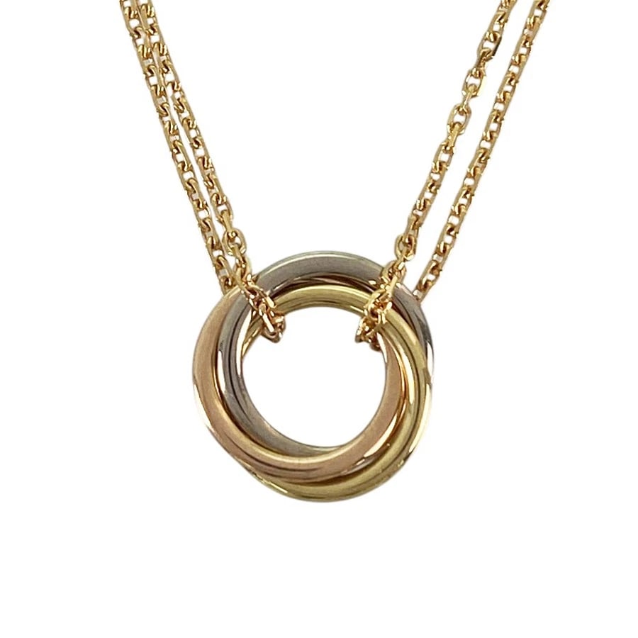CARTIER TRINITY MINI YELLOW GOLD NECKLACE: Cartier Trinity mini Yellow gold Necklace Brand: Cartier Type/Style: Necklace Material: 18K Yellow Gold 18K White Gold 18K Rose Gold Color: YG WG RG Size: Top size:10.3mm Necklace full length:40cm