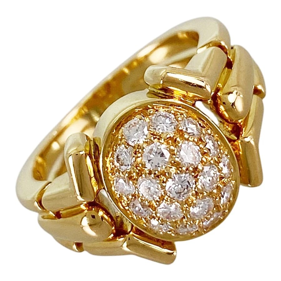 CARTIER YELLOW GOLD DIAMOND RING: Cartier Yellow gold Diamond Ring Brand: Cartier Type/Style: Ring Material: 18K Yellow Gold Color: Gold Size: US 5-5.5 Accessories: None Accessories Notice: When purchasing pre-owned goods,