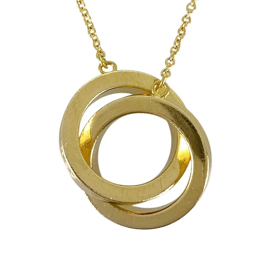 TIFFANY&CO. INTERLOCKING CIRCLE YELLOW GOLD NECKLACE: TIFFANY&Co. Interlocking circle Yellow gold Necklace Brand: TIFFANY&Co. Type/Style: Necklace Material: 18K Yellow Gold Color: Gold Size: Top size:14.0mmx24.5mm Necklace full length:41cm Accessories: