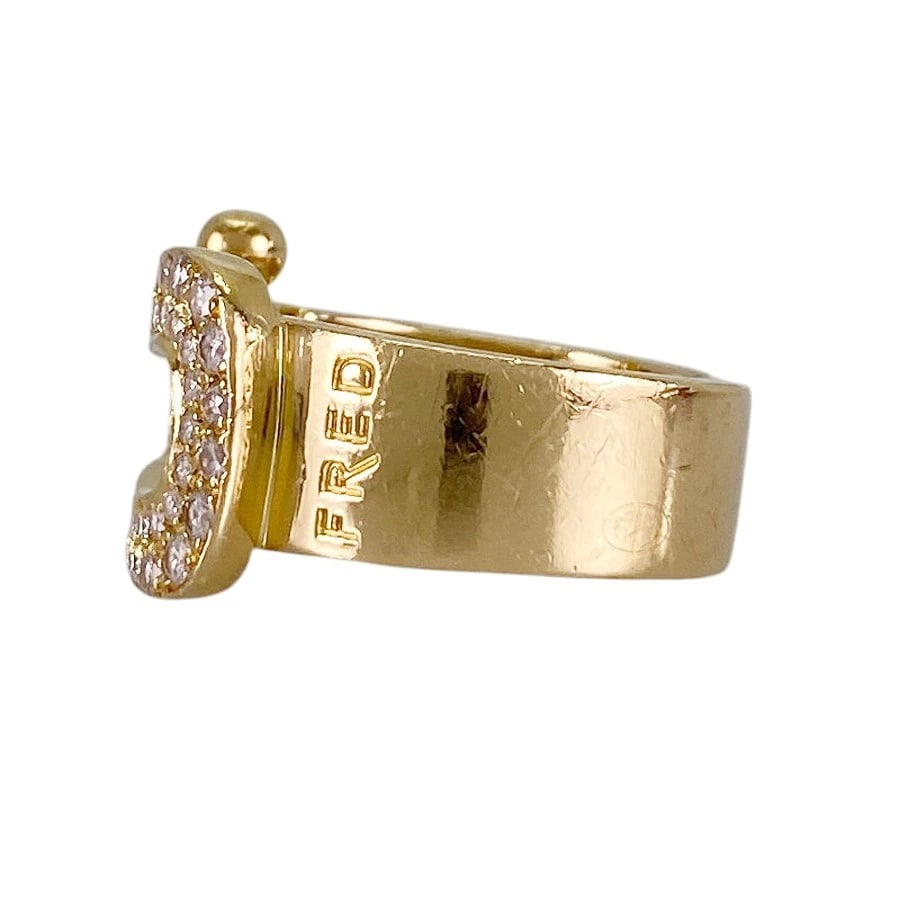 FRED FORCE LARGE YELLOW GOLD DIAMOND RING - 2