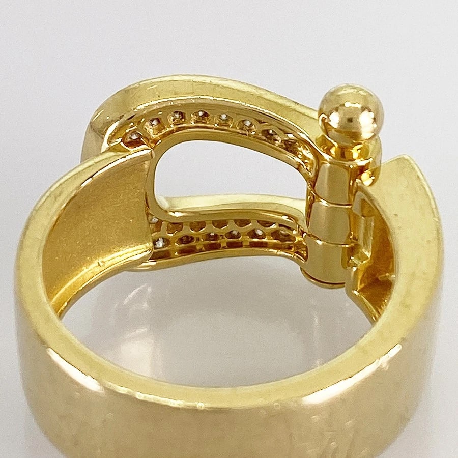 FRED FORCE LARGE YELLOW GOLD DIAMOND RING - 4