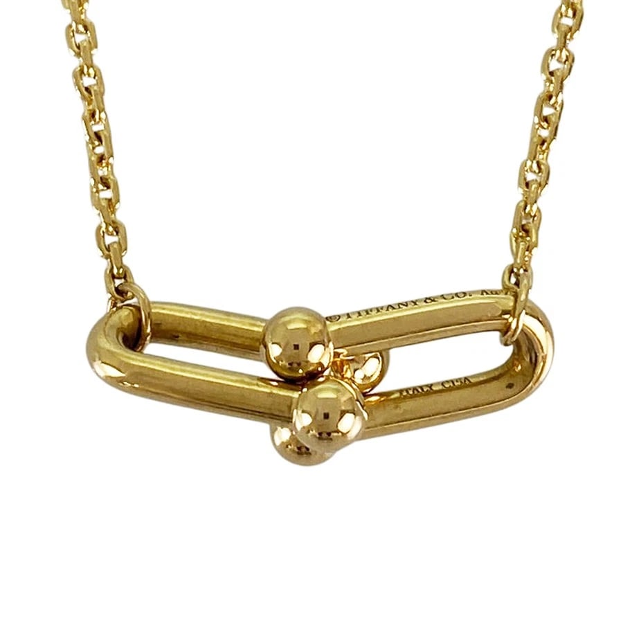 TIFFANY&CO. HARD WEAR SMALL YELLOW GOLD NECKLACE: TIFFANY&Co. Hard Wear Small Yellow gold Necklace Brand: TIFFANY&Co. Type/Style: Necklace Material: 18K Yellow Gold Color: Gold Size: Top size:8.3mmx24.0mm Necklace full length:46.5cm Accessories: