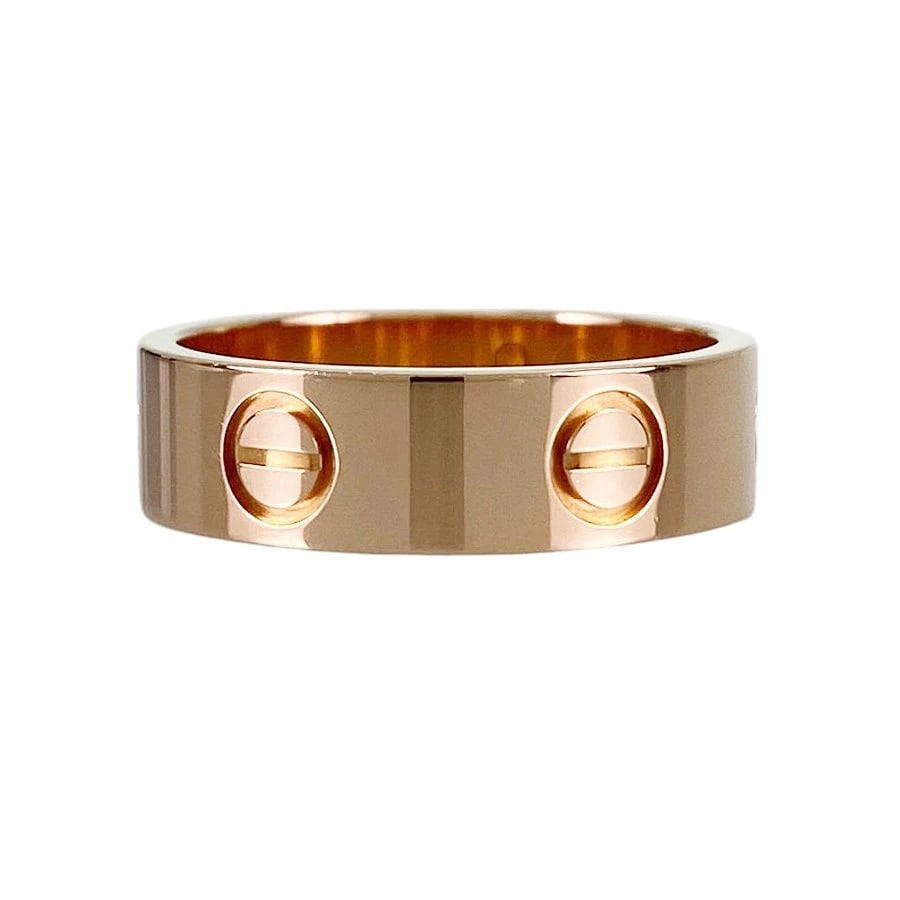 CARTIER LOVE ROSE GOLD RING: Cartier Love Rose gold Ring Brand: Cartier Type/Style: Ring Material: 18K Rose Gold Color: RG Size: US 7 Accessories: None Accessories Notice: When purchasing pre-owned goods, please refer to the
