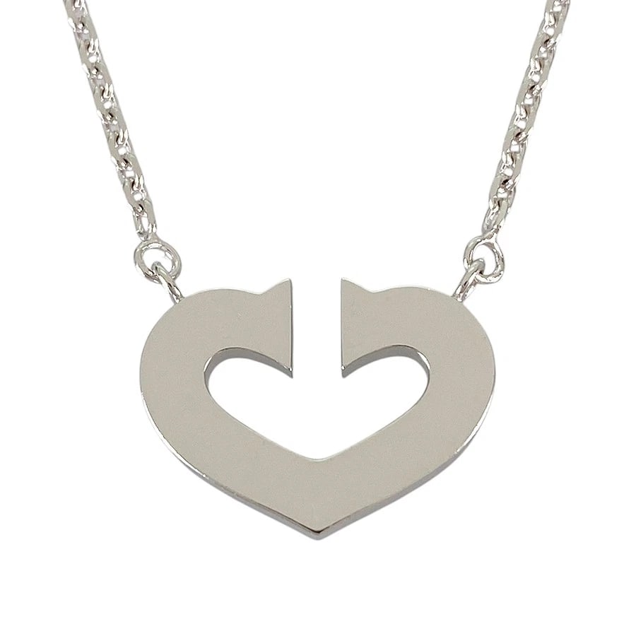 CARTIER C HEART WHITE GOLD NECKLACE: Cartier C Heart White gold Necklace Brand: Cartier Type/Style: Necklace Material: 18K White Gold Color: Silver Size: Top size:12.8mmx17.1mm Necklace full length:40cm Accessories: None Accessories