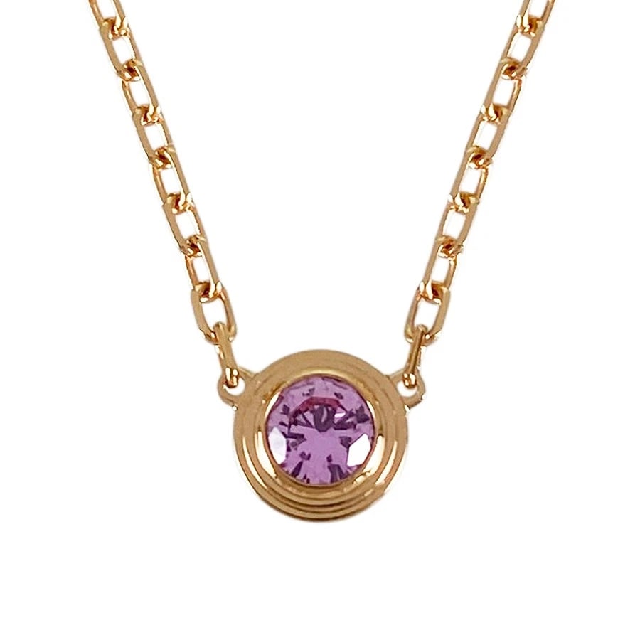 CARTIER DAMOUR ROSE GOLD PINK SAPPHIRE NECKLACE: Cartier Damour Rose gold Pink Sapphire Necklace Brand: Cartier Type/Style: Necklace Material: 18K Rose Gold Color: RG Size: Top size:5.0mm Necklace full length:41cm Accessories: None Accessories