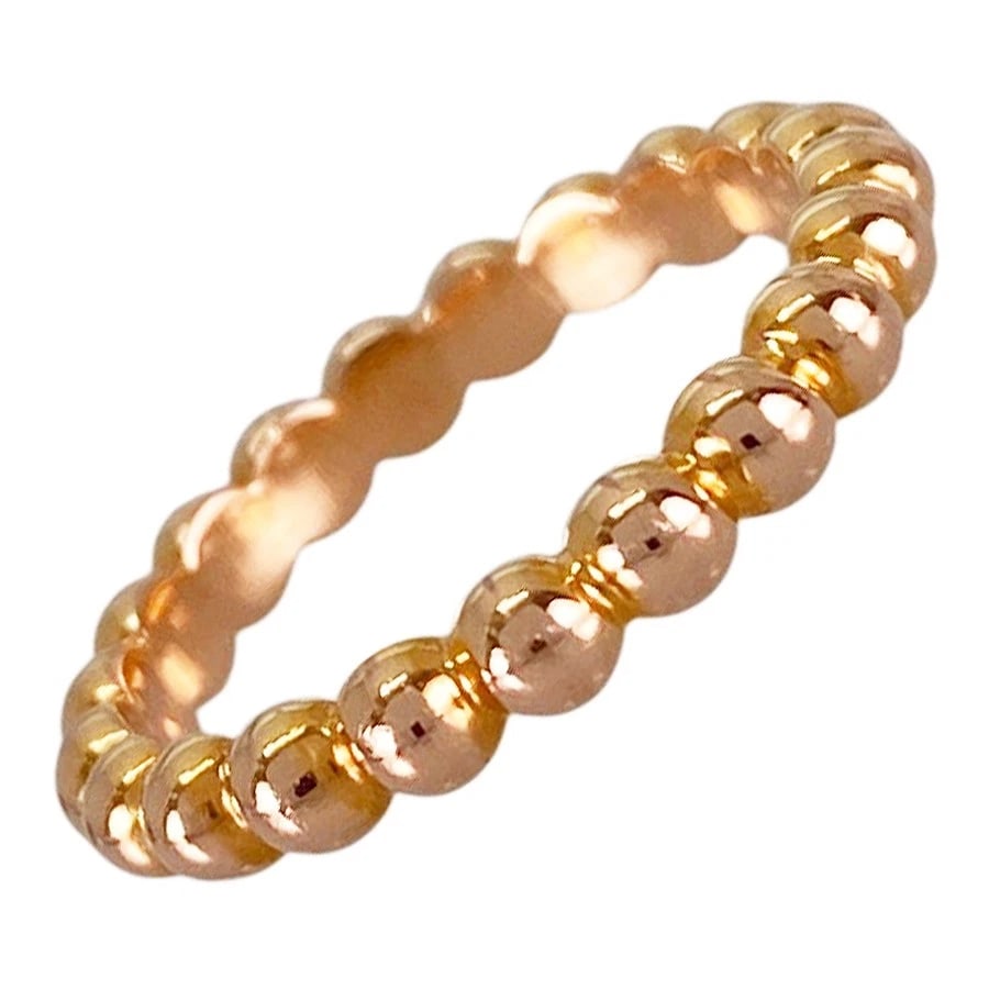 VAN CLEEF & ARPELS PERLEE MEDIUM ROSE GOLD RING: Van Cleef & Arpels Perlee medium Rose gold Ring Brand: Van Cleef & Arpels Type/Style: Ring Material: 18K Rose Gold Color: RG Size: US 4-4.5 Accessories: None Accessories Notice: When purchasing