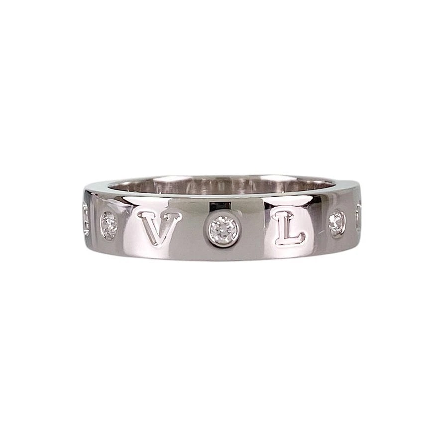 BVLGARI WHITE GOLD DIAMOND RING: BVLGARI White gold Diamond Ring Brand: BVLGARI Type/Style: Ring Material: 18K White Gold Color: Silver Size: US 8.5 Accessories: None Accessories Notice: When purchasing pre-owned goods, please refer