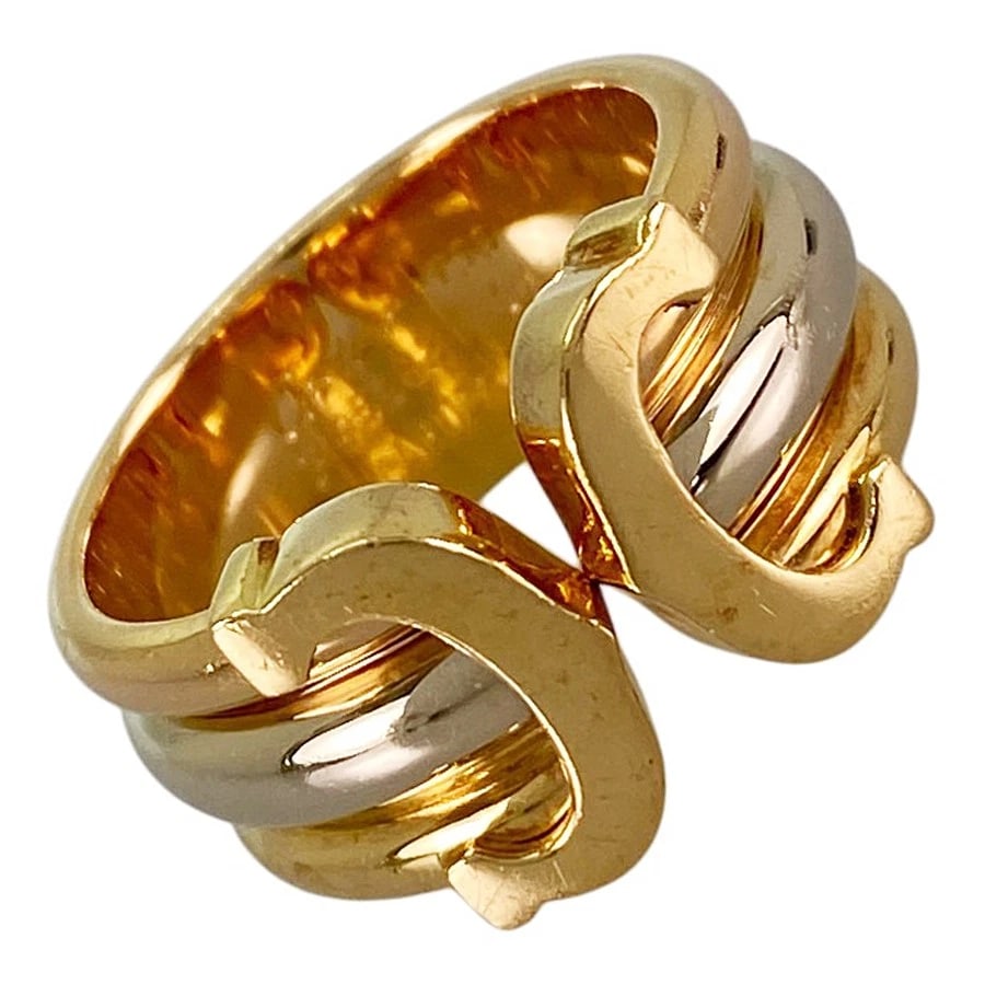 CARTIER TRINITY YELLOW GOLD RING: Cartier Trinity Yellow gold Ring Brand: Cartier Type/Style: Ring Material: 18K Yellow Gold 18K White Gold 18K Rose Gold Color: YG WG RG Size: US 5.5 Accessories: None Accessories Notice: W