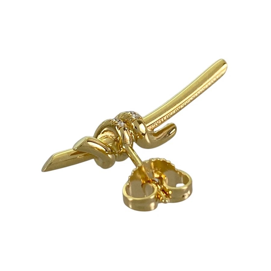 TIFFANY&CO. KNOT YELLOW GOLD DIAMOND EARRING: TIFFANY&Co. Knot Yellow gold Diamond Earring Brand: TIFFANY&Co. Type/Style: Earring Material: 18K Yellow Gold Color: Gold Size: Top size:24.4mmx6.6mm Accessories: None Accessories Notice: When