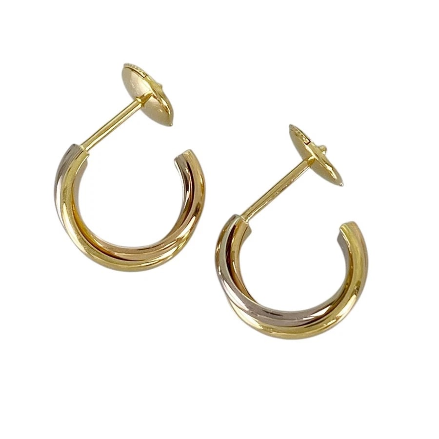 CARTIER TRINITY YELLOW GOLD EARRING: Cartier Trinity Yellow gold Earring Brand: Cartier Type/Style: Earring Material: 18K Yellow Gold 18K White Gold 18K Rose Gold Color: YG WG RG Size: Top size:12.4mmx3.6mm Accessories: None Accessories
