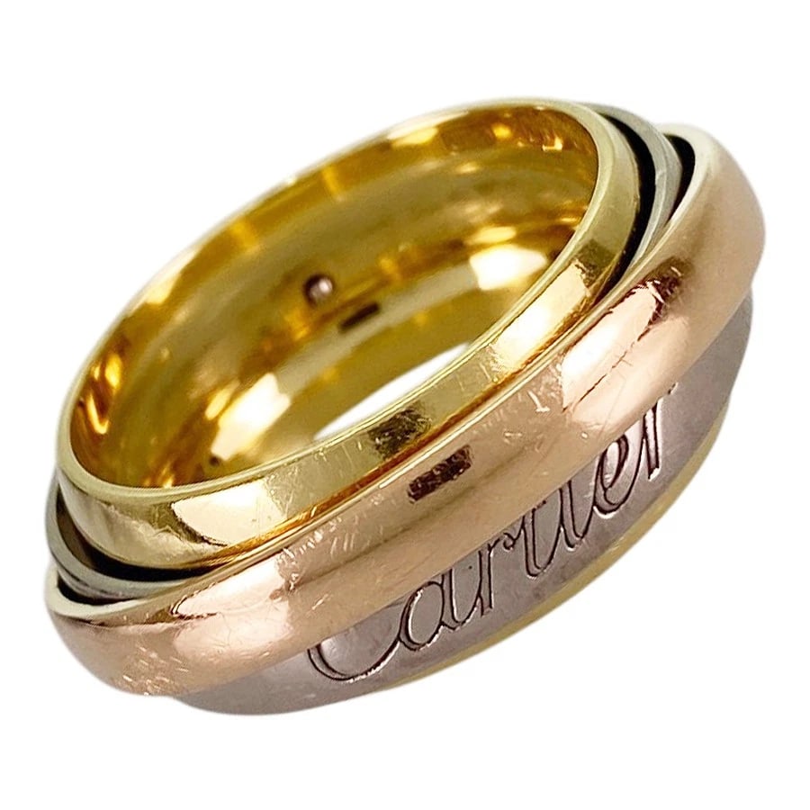 CARTIER TRINITY MUST ESSENCE YELLOW GOLD RING: Cartier Trinity Must Essence Yellow gold Ring Brand: Cartier Type/Style: Ring Material: 18K Yellow Gold 18K White Gold 18K Rose Gold Color: YG WG RG Size: US 10-10.5 Accessories: None Acce