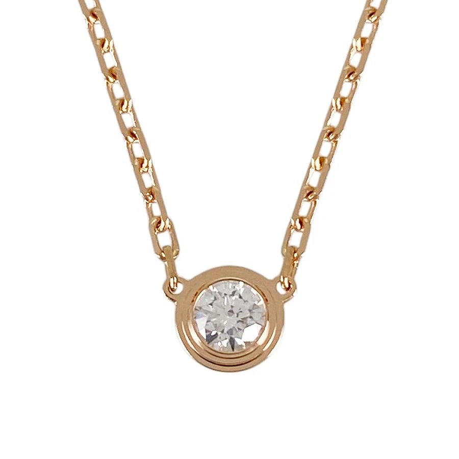 CARTIER DAMOUR SM ROSE GOLD DIAMOND NECKLACE: Cartier Damour SM Rose gold Diamond Necklace Brand: Cartier Type/Style: Necklace Material: 18K Rose Gold Color: RG Size: Top size:4.3mmx4.3mm Necklace full length:40.5cm Accessories: None Accessories