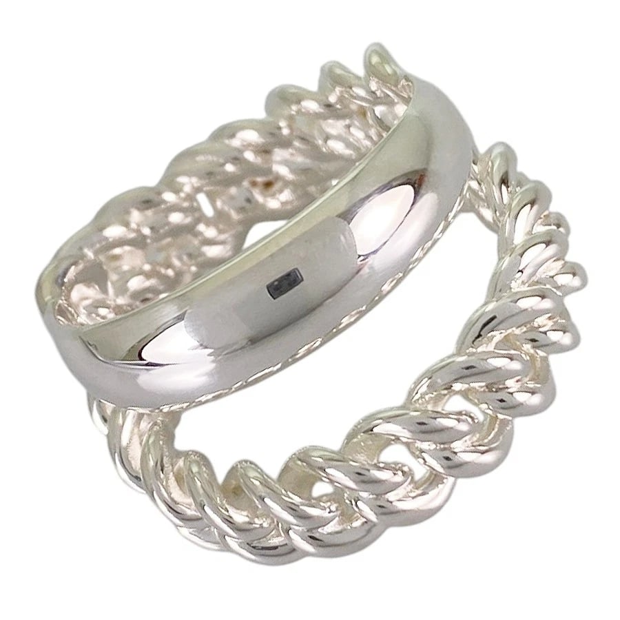 HERMES BOUCLE SELLIER UNFLEXIBLE SILVER RING: HERMES Boucle Sellier Unflexible Silver Ring Brand: HERMES Type/Style: Ring Material: Silver 925 Color: Silver Size: US 8.5 Accessories: None Accessories Notice: When purchasing pre-owned goods,