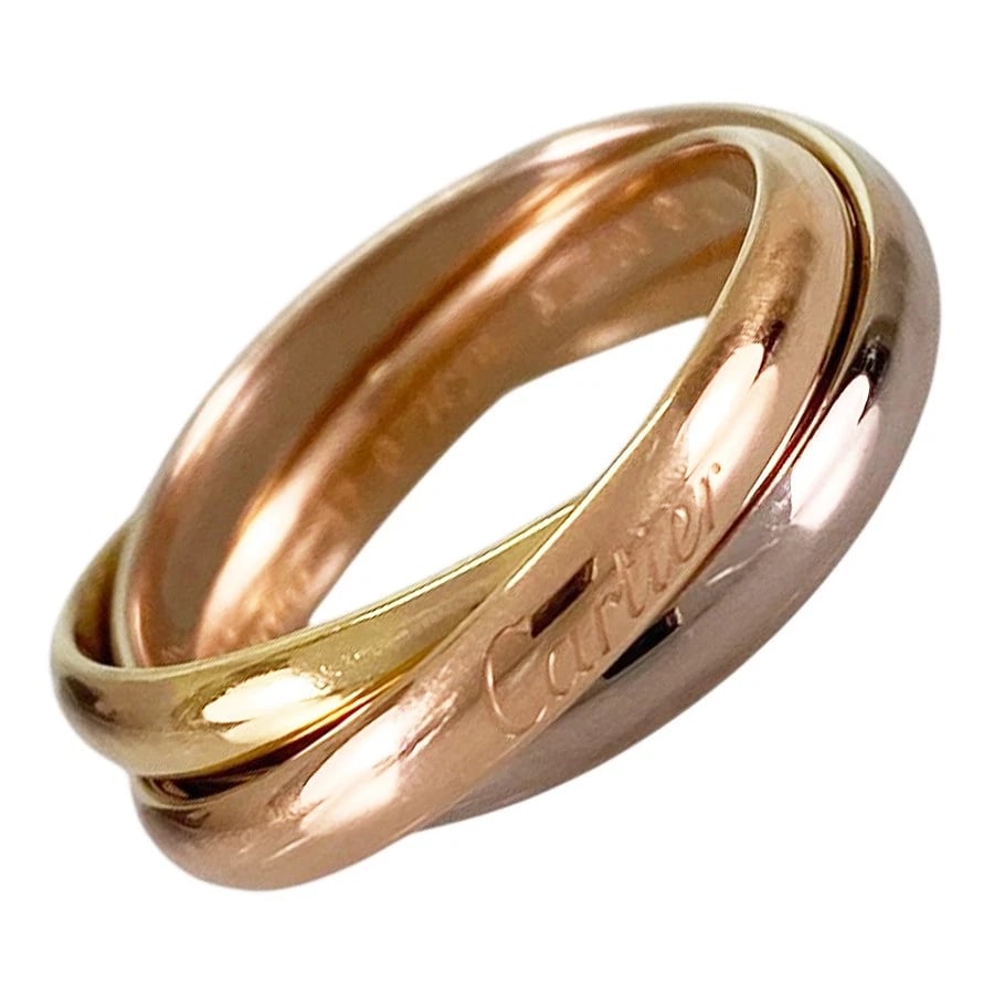 CARTIER TRINITY SM YELLOW GOLD RING: Cartier Trinity SM Yellow gold Ring Brand: Cartier Type/Style: Ring Material: 18K Yellow Gold 18K White Gold 18K Rose Gold Color: YG WG RG Size: US 4 Accessories: None Accessories Notice: When