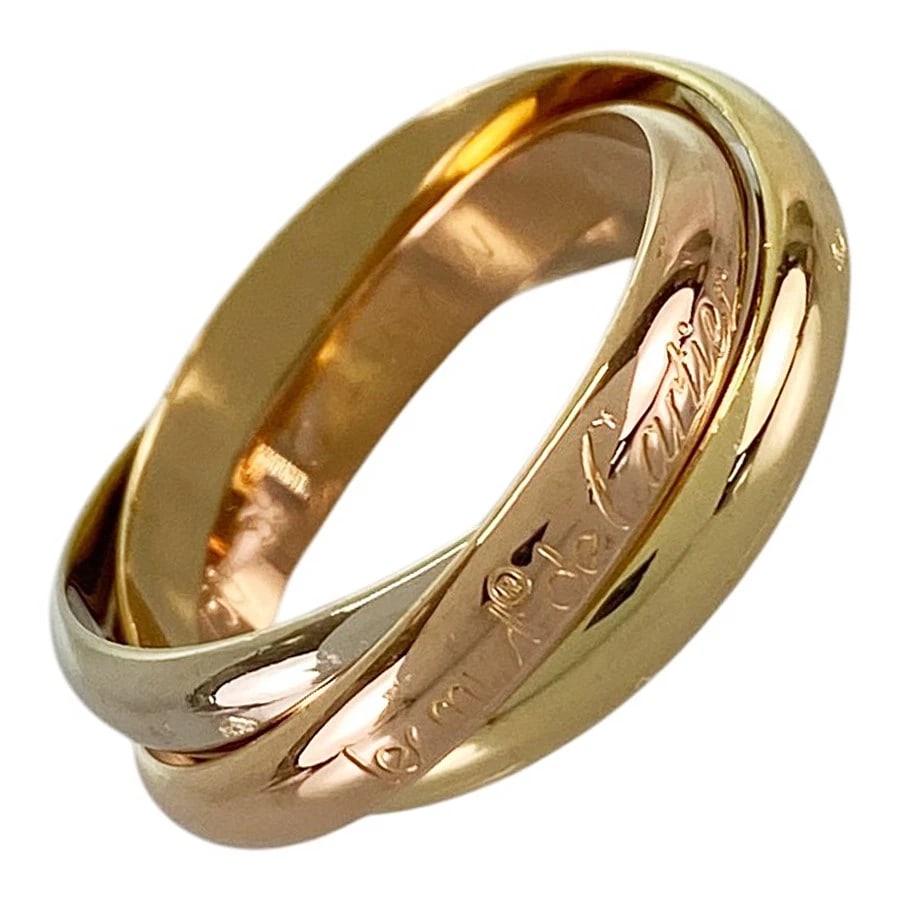 CARTIER TRINITY MM YELLOW GOLD RING: Cartier Trinity MM Yellow gold Ring Brand: Cartier Type/Style: Ring Material: 18K Yellow Gold 18K White Gold 18K Rose Gold Color: YG WG RG Size: US 9 Accessories: None Accessories Notice:
