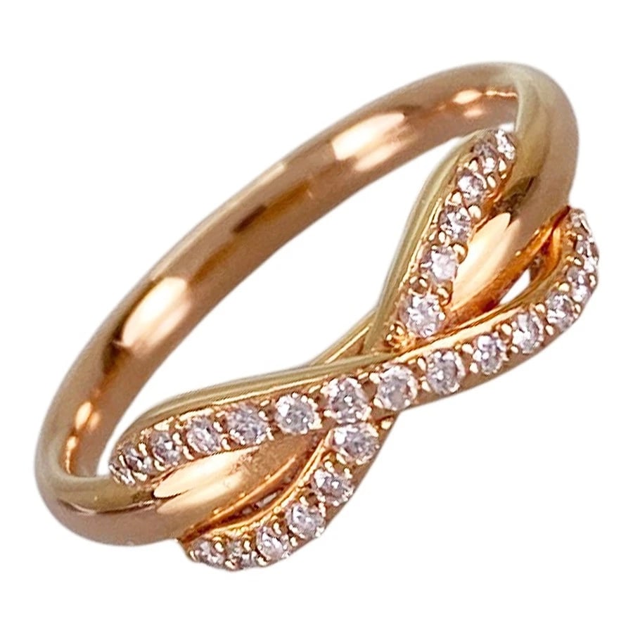 TIFFANY&CO. INFINITY ROSE GOLD DIAMOND RING: TIFFANY&Co. Infinity Rose gold Diamond Ring Brand: TIFFANY&Co. Type/Style: Ring Material: 18K Rose Gold Color: RG Size: US 4.5-5 Accessories: None Accessories Notice: When purchasing pre-o