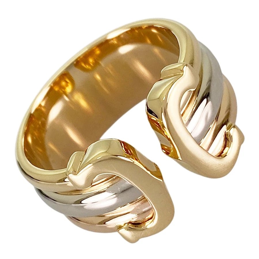 CARTIER TRINITY YELLOW GOLD RING: Cartier Trinity Yellow gold Ring Brand: Cartier Type/Style: Ring Material: 18K Yellow Gold 18K White Gold 18K Rose Gold Color: YG WG RG Size: US 5.5 Accessories: None Accessories Notice: W
