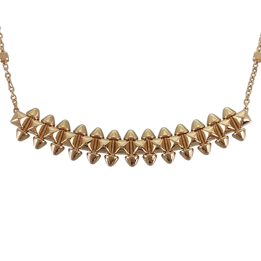 CARTIER CLASH SMALL ROSE GOLD NECKLACE: Cartier Clash Small Rose gold Necklace Brand: Cartier Type/Style: Necklace Material: 18K Rose Gold Color: RG Size: Top size:12.3mmx40.8mm Necklace full length:41cm Accessories: None Access
