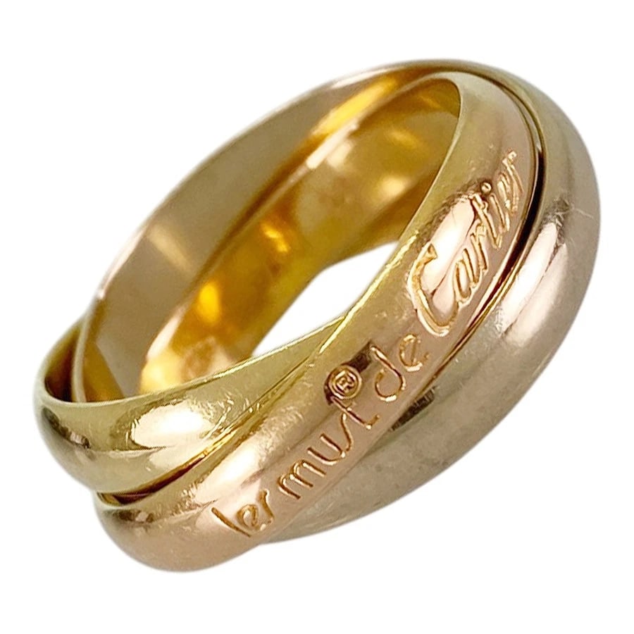CARTIER TRINITY MM YELLOW GOLD RING: Cartier Trinity MM Yellow gold Ring Brand: Cartier Type/Style: Ring Material: 18K Yellow Gold 18K White Gold 18K Rose Gold Color: YG WG RG Size: US 6 Accessories: None Accessories Notice: When