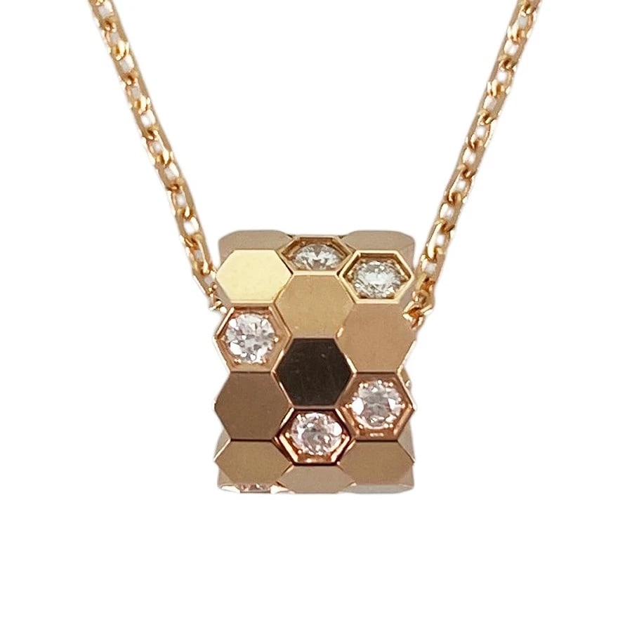 CHAUMET BEE MY LOVE SMALL ROSE GOLD DIAMOND NECKLACE: Chaumet Bee My Love Small Rose gold Diamond Necklace Brand: Chaumet Type/Style: Necklace Material: 18K Rose Gold Color: RG Size: Top size:8.4mmx6.5mm Necklace full length:41.5cm Accessories: None