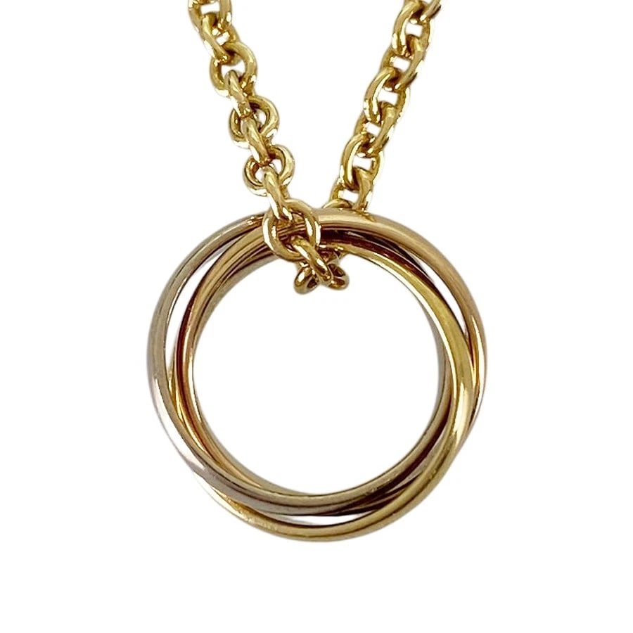 CARTIER BABY TRINITY YELLOW GOLD NECKLACE: Cartier Baby Trinity Yellow gold Necklace Brand: Cartier Type/Style: Necklace Material: 18K Yellow Gold 18K White Gold 18K Rose Gold Color: YG WG RG Size: Top size:12.8mmx12.8mm Necklace full