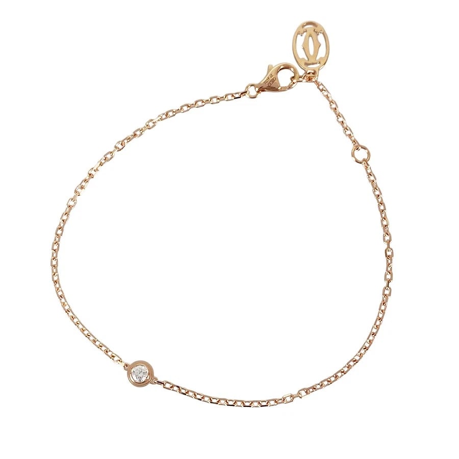 CARTIER DAMOUR SM ROSE GOLD DIAMOND BRACELET: Cartier Damour SM Rose gold Diamond Bracelet Brand: Cartier Type/Style: Bracelet Material: 18K Rose Gold Color: RG Size: Wrist Size:17.5cm Accessories: None Accessories Notice: When purchasing