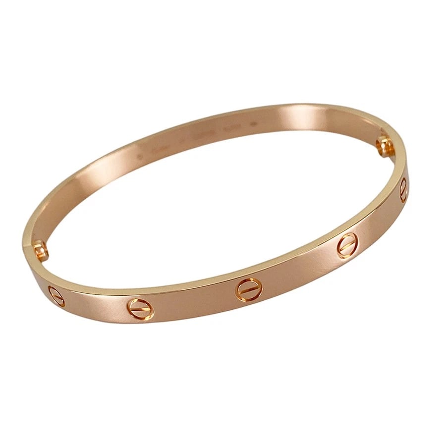 CARTIER LOVE CLASSIC ROSE GOLD BRACELET: Cartier Love Classic Rose gold Bracelet Brand: Cartier Type/Style: Bracelet Material: 18K Rose Gold Color: RG Size: Bracelet width:6.1mm Wrist Size:20cm Accessories: None Accessories Notice: When