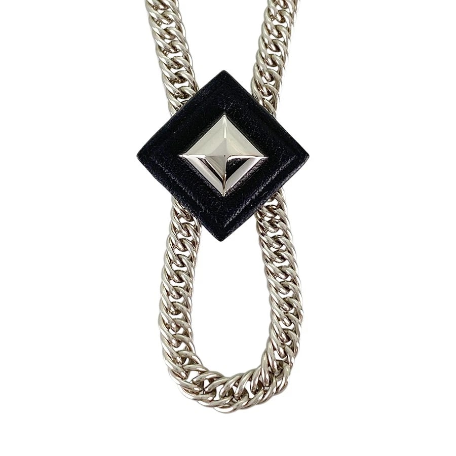 HERMES EQUESTRE PM METAL NECKLACE: HERMES Equestre PM Metal Necklace Brand: HERMES Type/Style: Necklace Material: Metal Color: Silver Size: Top size:14.1mm Necklace full length:42cm Accessories: None Accessories Notice: When