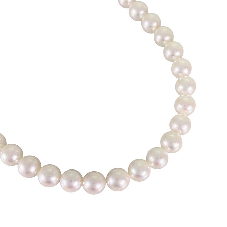 NECKLACE SILVER PEARL: Necklace Silver Pearl Brand: Unsigned Jewelry Type/Style: Necklace Material: Silver Main Stone Pearl Color: Silver Size: Necklace full length:42cm Accessories: None Accessories Notice: Whe