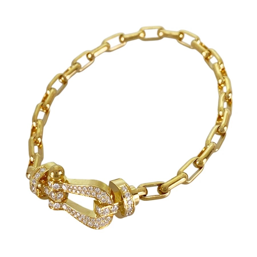 FRED FORCE LARGE YELLOW GOLD DIAMOND BRACELET (1 of 4)