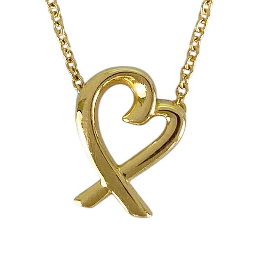 TIFFANY&CO. LOVEING HEART YELLOW GOLD NECKLACE: TIFFANY&Co. Loveing Heart Yellow gold Necklace Brand: TIFFANY&Co. Type/Style: Necklace Material: 18K Yellow Gold Color: Gold Size: Top size:11.7mmx8.8mm Necklace full length:41cm Accessories: None