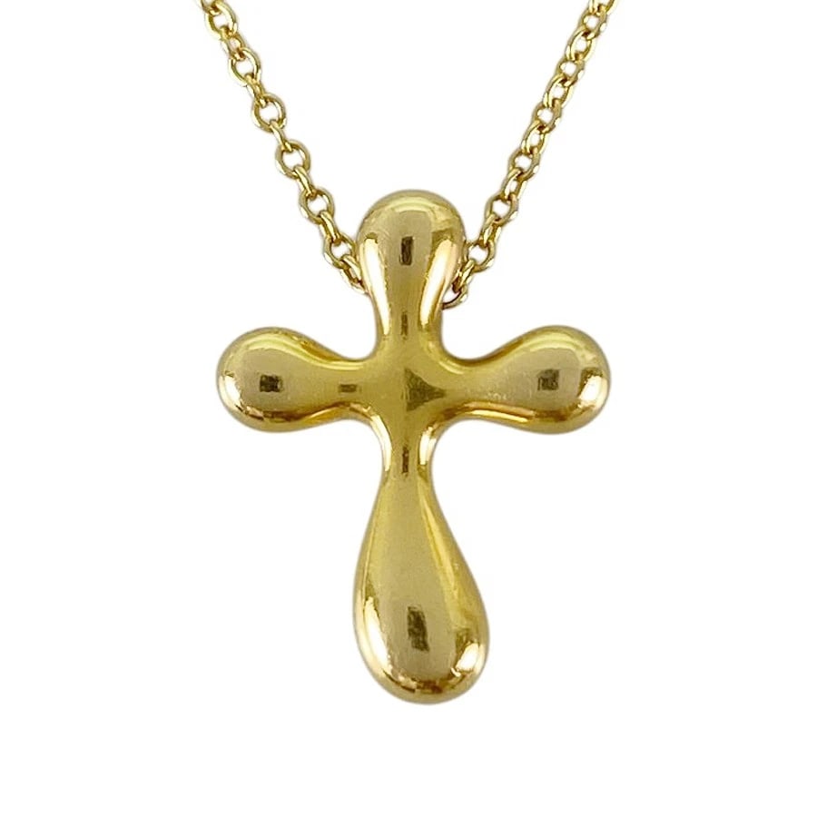 TIFFANY&CO. ELSA PERETTI CROSS YELLOW GOLD NECKLACE: TIFFANY&Co. Elsa Peretti cross Yellow gold Necklace Brand: TIFFANY&Co. Type/Style: Necklace Material: 18K Yellow Gold Color: Gold Size: Top size:16.2mmx12.4mm Necklace full length:42cm Accessories