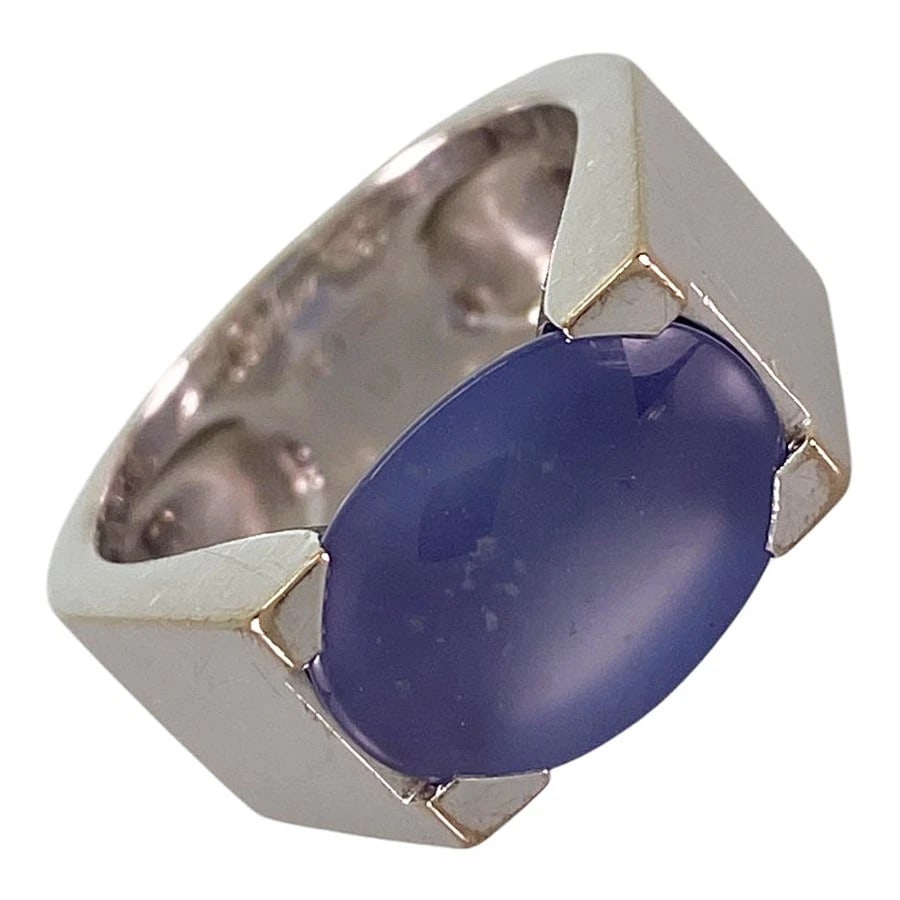CARTIER TAN KISSIM WHITE GOLD CHALCEDONY RING (1 of 5)