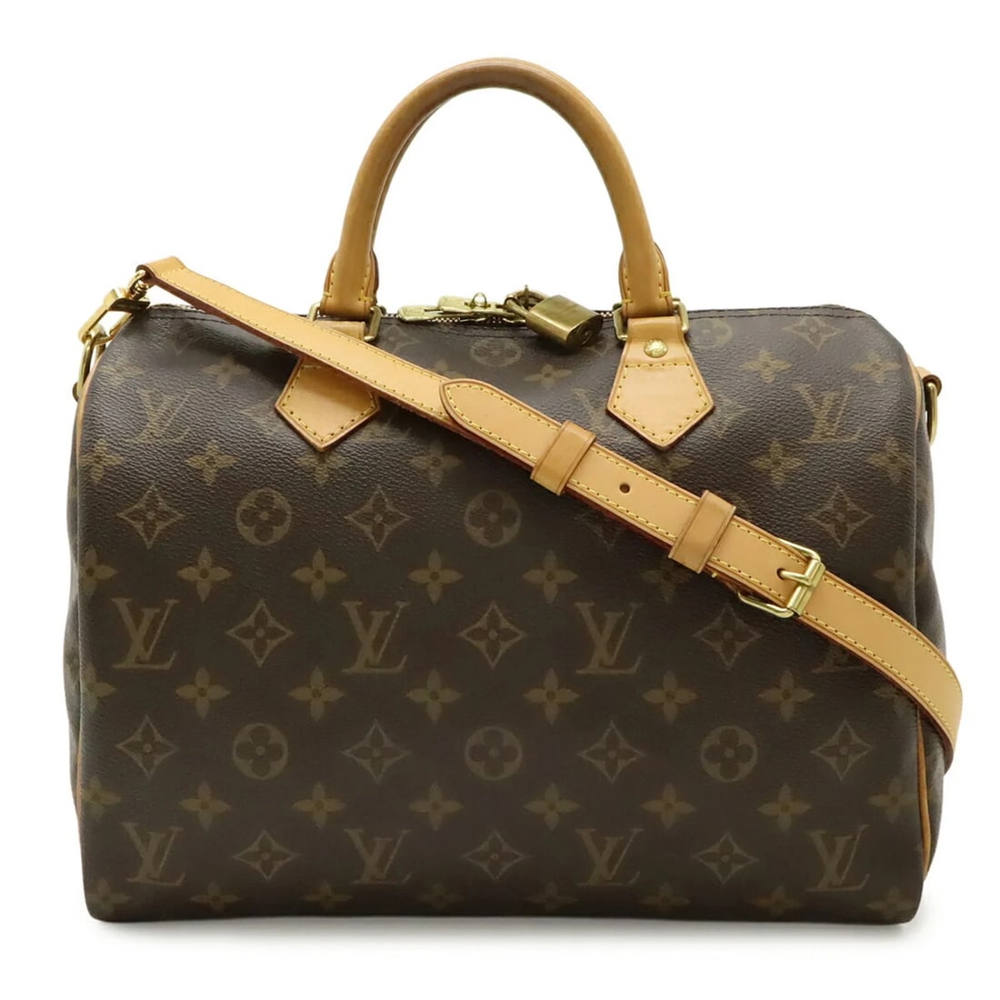 LOUIS VUITTON MONOGRAM SPEEDY BANDOULIERE 30 HANDBAG: LOUIS VUITTON Monogram Speedy Bandouliere 30 Handbag Brand: Louis Vuitton Type/Style: Boston bag, Handbag, Shoulder bag Material: Monogram , Canvas , PVC , Coated canvas Color: Brown Size: (HxWxD) 21.