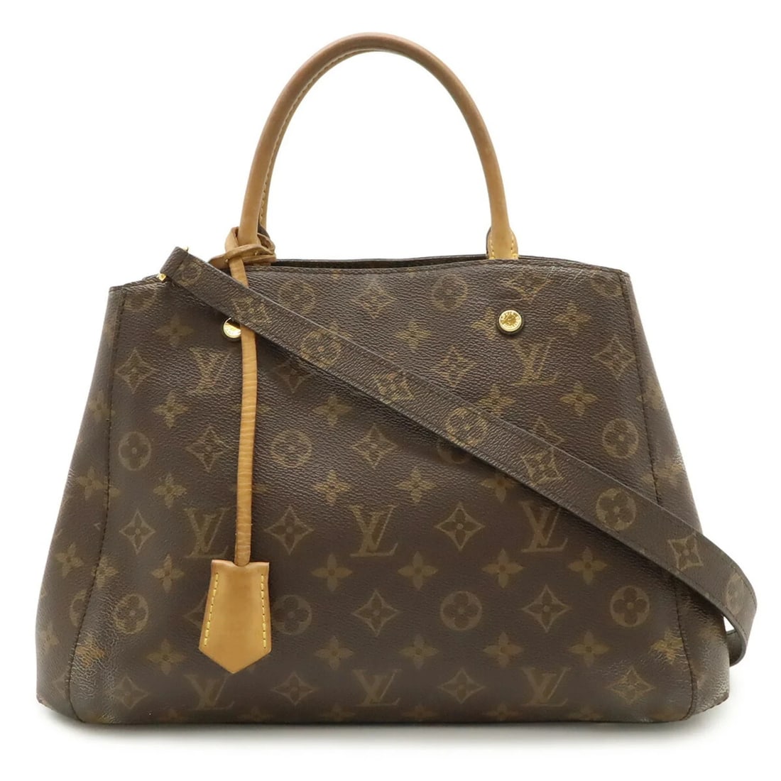 LOUIS VUITTON MONOGRAM MONTAIGNE MM HANDBAG: LOUIS VUITTON Monogram Montaigne MM Handbag Brand: Louis Vuitton Type/Style: Handbag, Shoulder bag Material: Monogram Color: Brown, Monogram, White Size: (HxWxD) 24cm x 14cm / 9.44inch x 5.51inch