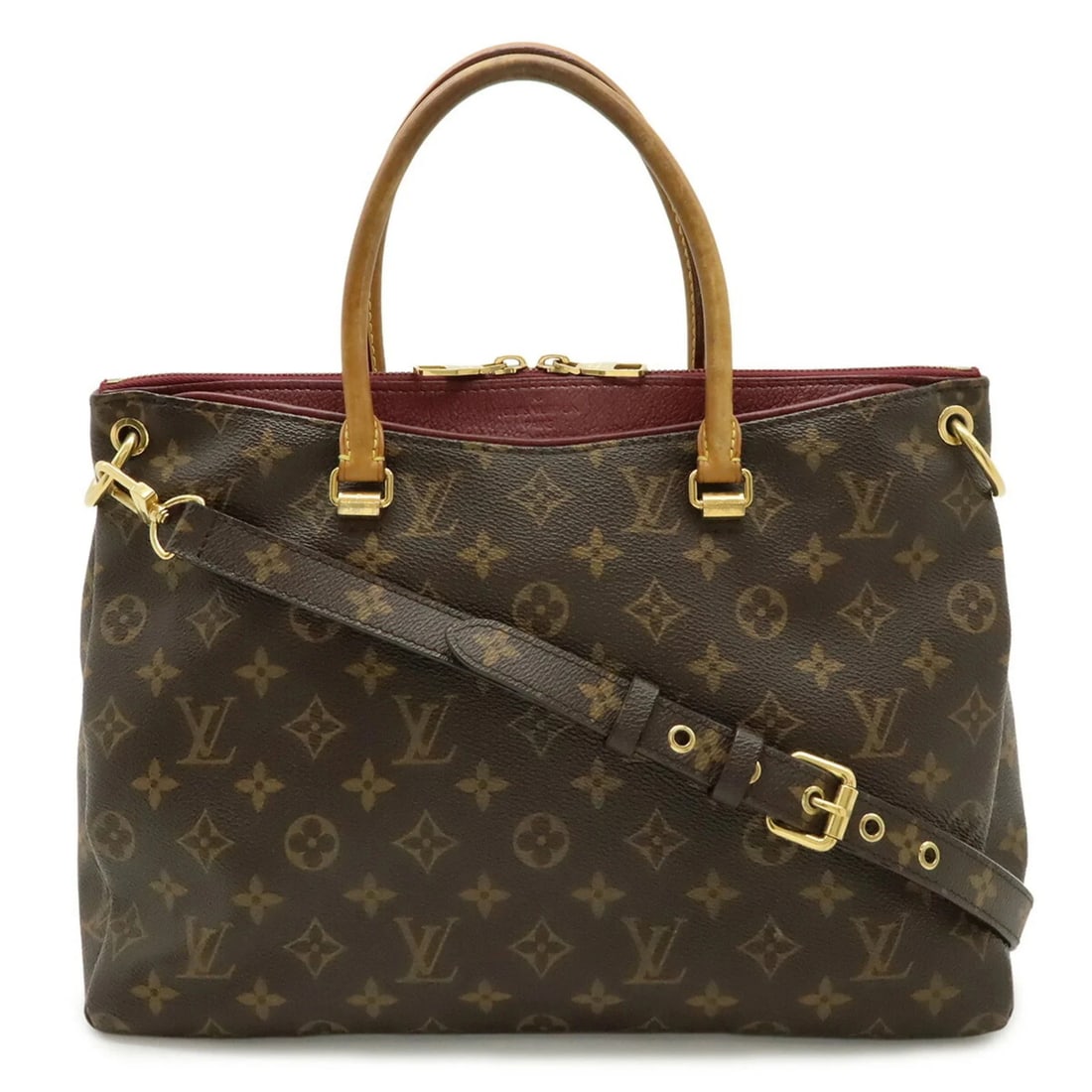 LOUIS VUITTON MONOGRAM PALLAS HANDBAG TOTE BAG: LOUIS VUITTON Monogram Pallas Handbag Tote Bag Brand: Louis Vuitton Type/Style: Handbag, Shoulder bag, Tote bag Material: Monogram , Coated canvas , PVC Color: Aurore, Monogram Size: (HxWxD) 25cm x 34